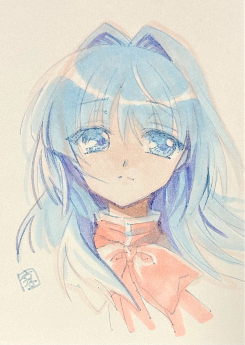 ikejun_now's tweet photo. 1072日目のアナログイラストはKanonの水瀬名雪です。 https://t.co/zzhUPilEoT