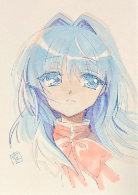 1072日目のアナログイラストはKanonの水瀬名雪です。
