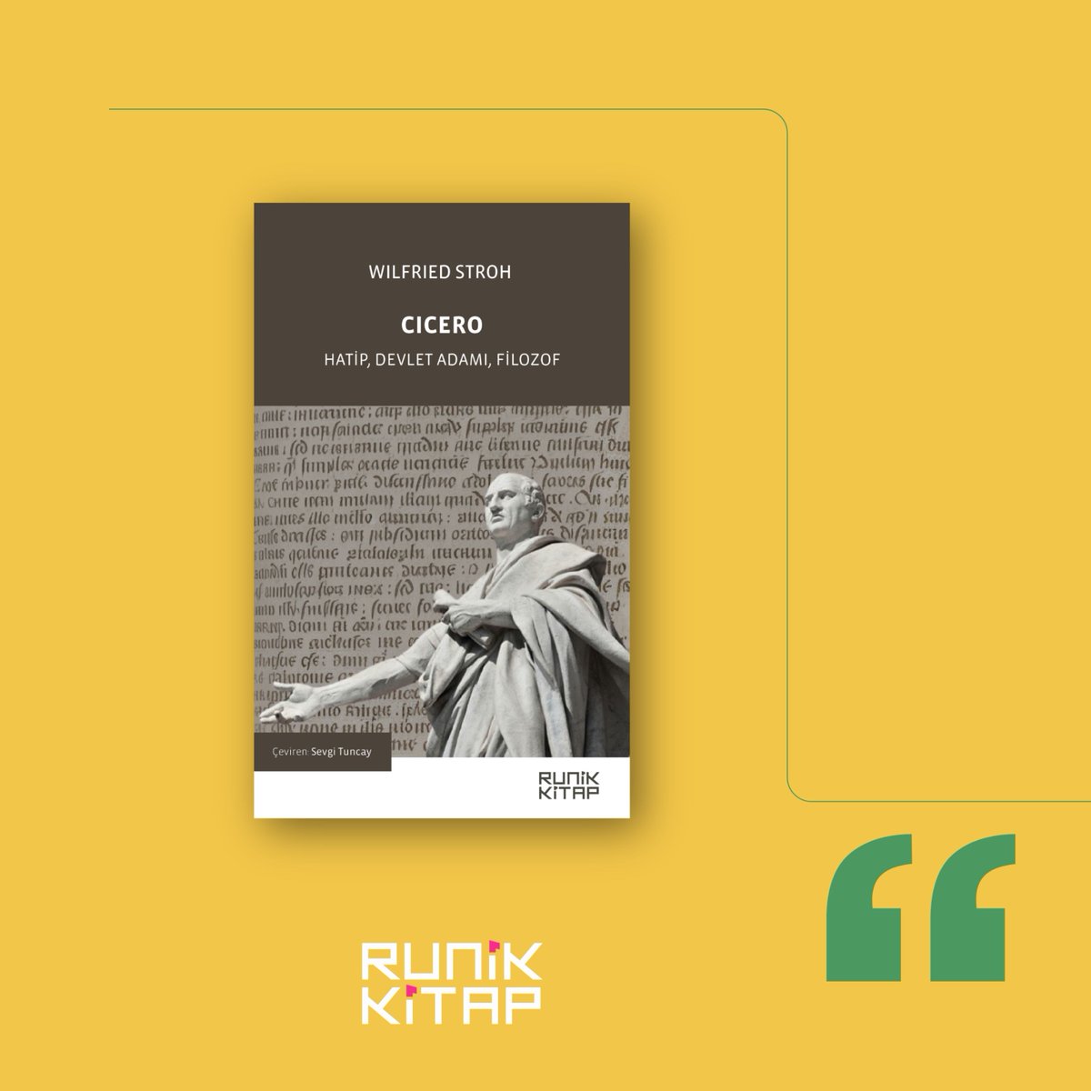 RunikKitap's tweet image. Runik Bilgi / Yeni Kitap

Antik Roma’nın siyaset, felsefe ve edebiyatındaki en etkili isimlerinden Marcus Tullius Cicero’nun yaşamı ve düşünce dünyası, Stroh’un dil, metin ve tarih üzerine ayrıntılı incelemesiyle yeniden ele alınıyor.

shorturl.at/laTMU