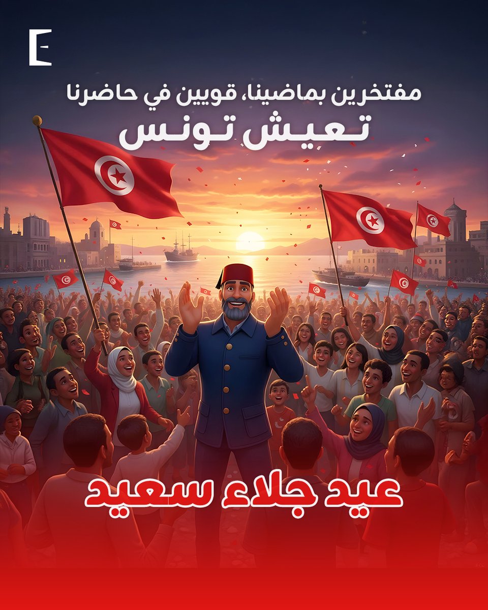 ExscapeTN's tweet image. 🇹🇳 اليوم نحتفلوا بعيد الجلاء التونسي
نهار يذكّرنا بقوّة تونس، بوحدتها وباستقلالها.
في Exscape، نكرّموا هاللحظة التاريخية اللي رسمت ملامح بلادنا، ونواصلوا نحتفلوا بروح الحرّية اللي تلهم في الإبداع والتجديد في تونس.
#ExscapeTunisia #عيد_الجلاء #تونس #وحدة #تقدم