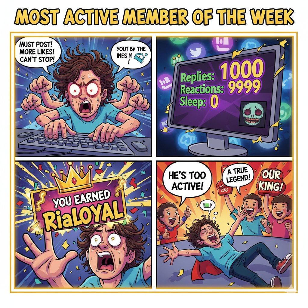 This is too real! 😂 We've all seen, or maybe even been, the person who pushes their limits to be the "Most Active Member of the Week."