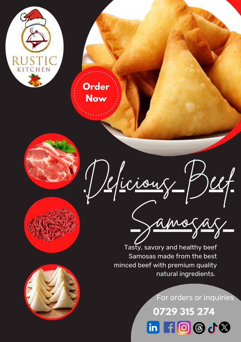 RusticKitchenKe's tweet photo. May Raila Odinga, Agwambo, Tinga, Rest In Power at 80.
We are celebrating 80 yrs of a patriot well lived

Get yourself the best Samosas in Nairobi, #Kenya
Delicious Halal beef or Veg made from the best and freshest ingredients. 
12 Raw 540/-
12 Cooked 660/-
#KenyaIn2055
#kdfday https://t.co/NRoBZArufv