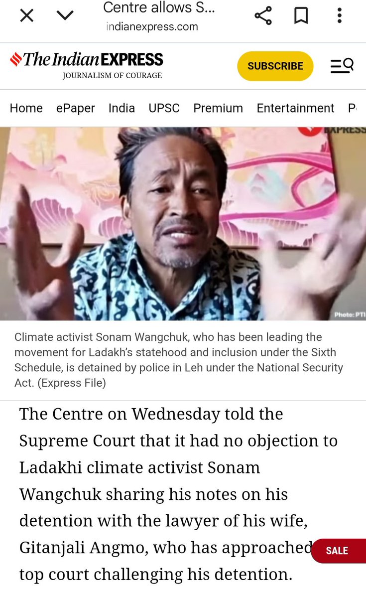 MediaExpose_'s tweet image. When Propaganda Meets Half-Truths 🚨
Gitanjali Angmo conveniently posts that @Wangchuk66 was “denied” his legal rights, trying to paint a victimhood picture before the public.
But here’s what actually happened 👇
➡️ The Centre clearly told the Supreme Court it had no objection…