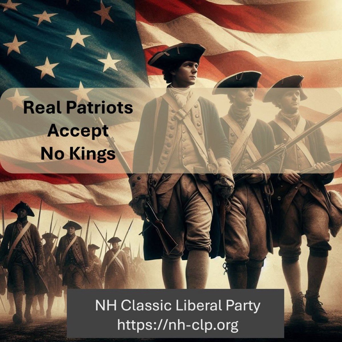 NHCLP's tweet image. REAL Patriots do not accept kings!!  

#NOKINGS #LiberalValues #Patriotism #Liberalism