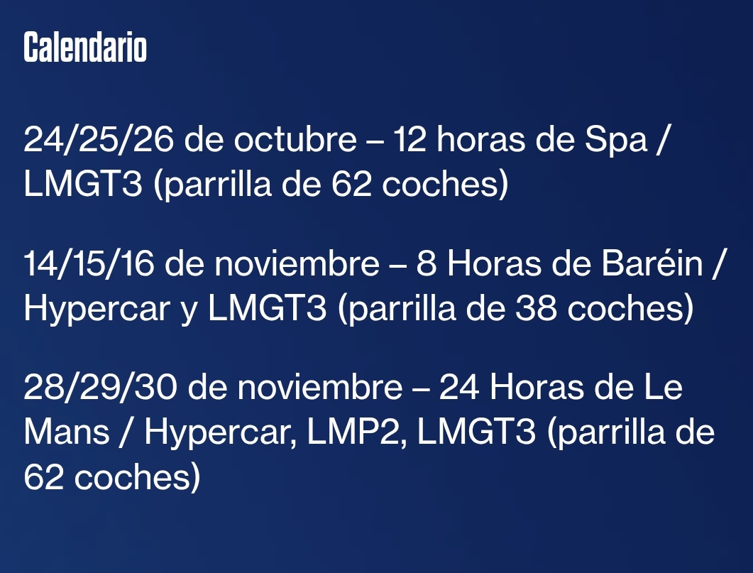 Adrian Blasco (@adrianblasco3) on Twitter photo Si si si!!!!!!!!!! Tenemos 3 carrerones más de resistencia y una son las 24h de le mans en noviembre!!!! Vamosssssssss
<a href="/LeMansUltimate/">Le Mans Ultimate</a> 🔥 Si si si!!!!!!!!!! Tenemos 3 carrerones más de resistencia y una son las 24h de le mans en noviembre!!!! Vamosssssssss
<a href="/LeMansUltimate/">Le Mans Ultimate</a> 🔥