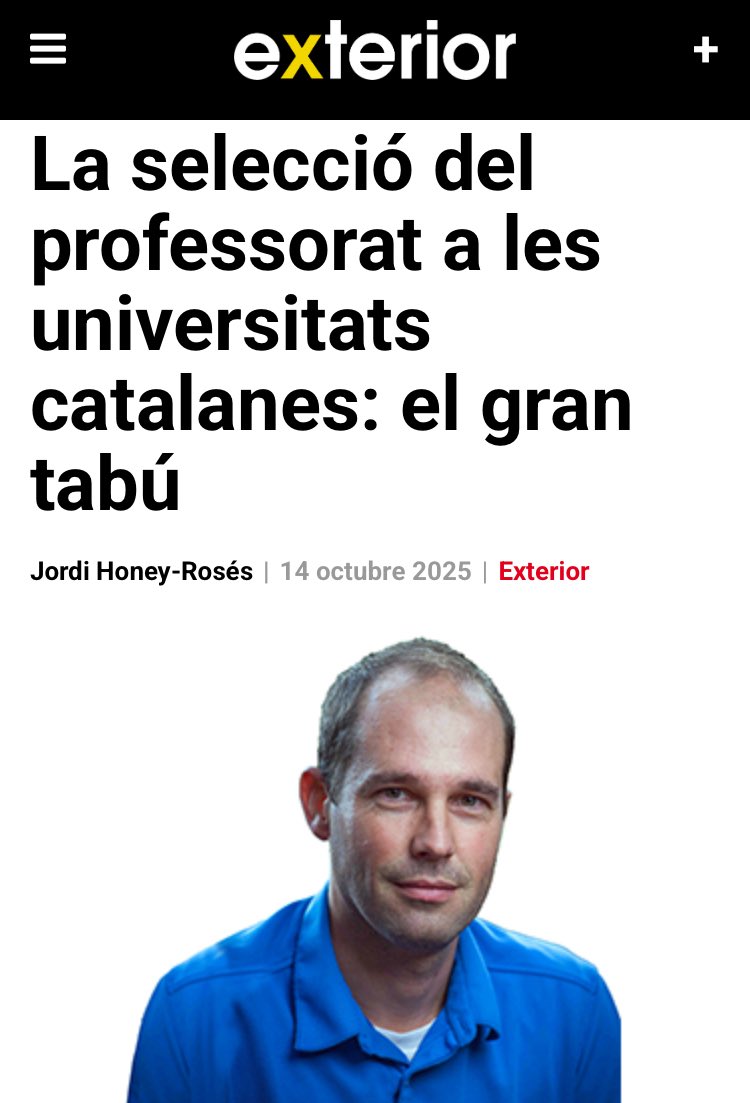 Los datos son escandalosos:

En los concursos públicos de la <a href="/UABBarcelona/">Universitat Autònoma de Barcelona</a> el 85% de los concursos a profesorado permanente sólo tuvieron un único candidato.

En plazas permanentes en 2024, sólo se presentaron 83 candidatos para 63 plazas.

1/2

exterior.cat/opinio/la-sele…
