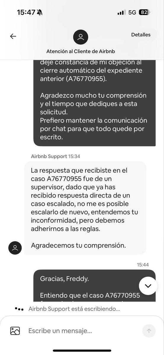 PabloLopezTruji's tweet photo. @AirbnbHelp says a “supervisor” already reviewed my case — yet the defamatory review accusing a “voyeur neighbor” remains untouched.
It’s not about opinions or ratings, it’s about false statements harming a host’s reputation.
Automation ≠ accountability. #AirbnbHost https://t.co/qrp5qkYzjI