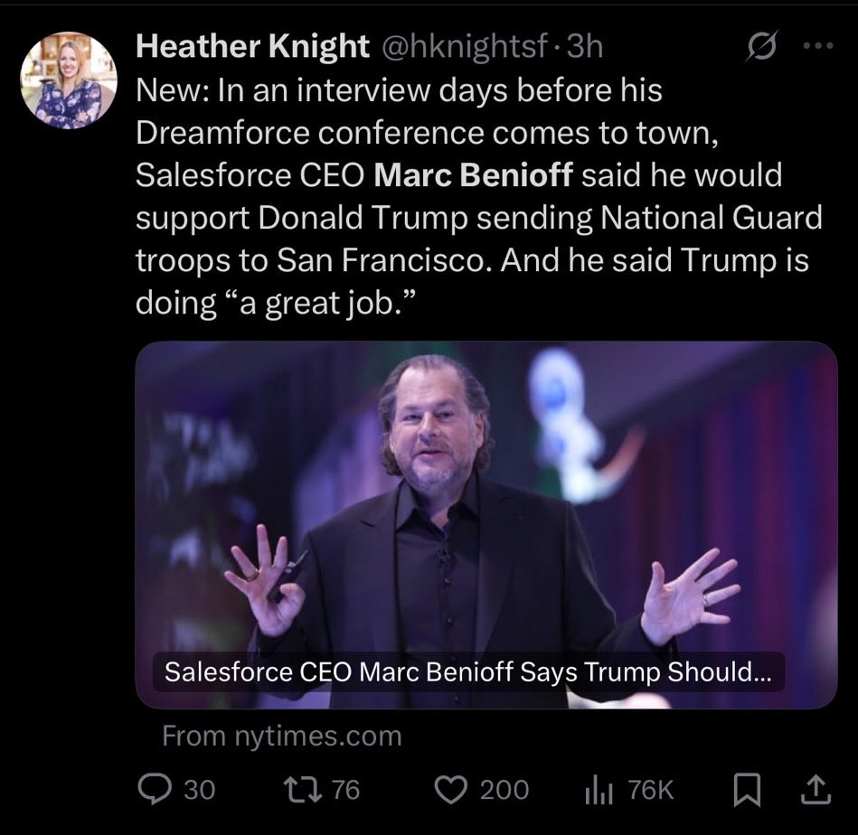 TonySeruga's tweet image. Yesterday at the White House, President Trump, Bondi, Noem, and Kash were briefed on the Tides Foundation & Arabella Advisors funding Left Wing extremism.
Now we learn the SalesForce Foundation (run by Marc Benioff) has been donating TENS OF MILLIONS to these groups.
So Marc…