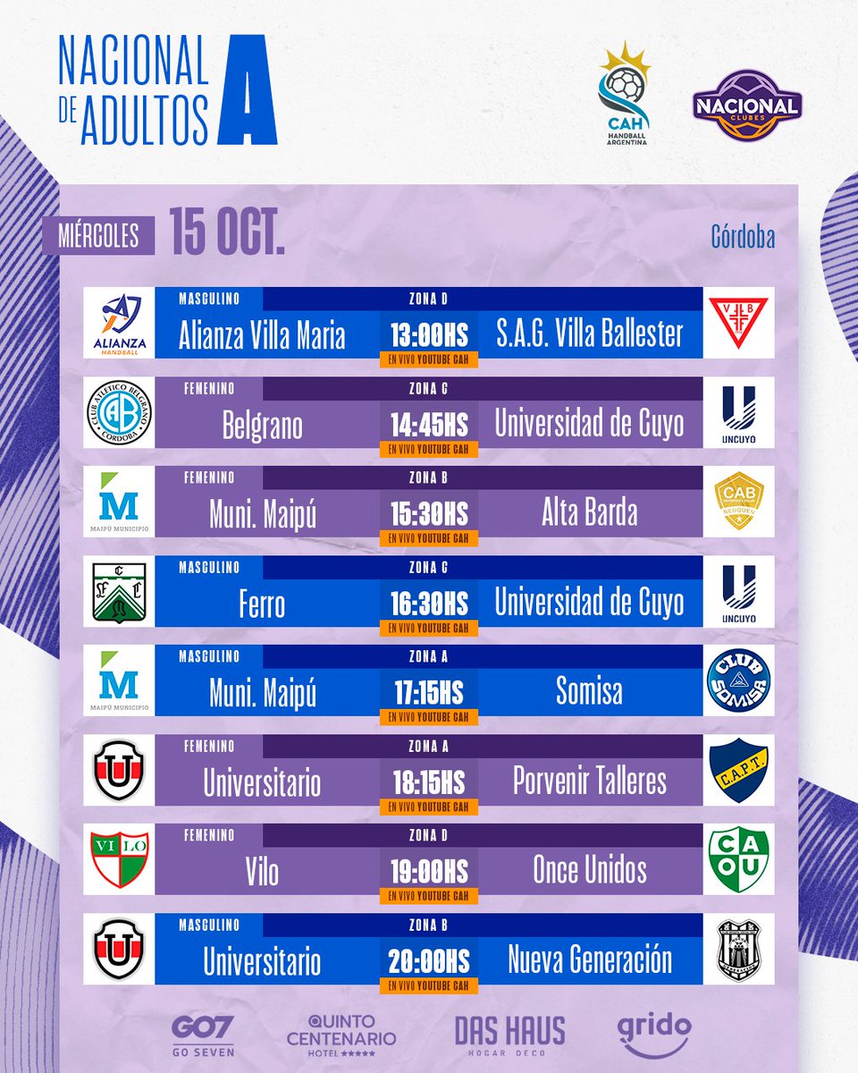 Jornada decisiva: se define la fase de grupos 💯

Este miércoles continuará toda la acción en el Polideportivo de Alta Gracia y en el IPEF, en una fecha que será clave para definir los clasificados a los cuartos de final.

💻 Todos los partidos en vivo: youtube.com/@handball.arge…