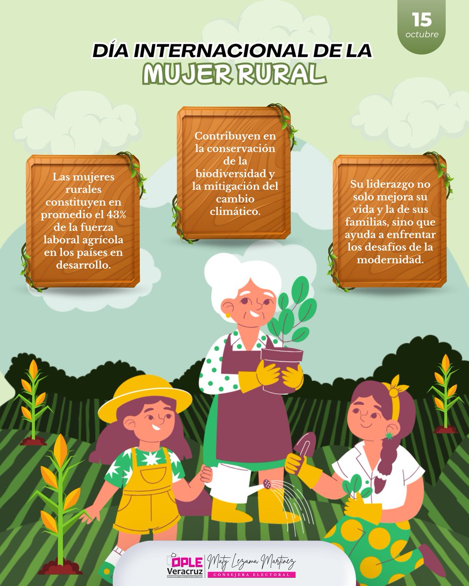 Reconozcamos la labor de las guardianas de la tierra: las #MujeresRurales.🌿🌾💜

Su trabajo diario es una muestra de la preservación de una forma de vida más sustentable, así como de la protección de la biodiversidad.

​#DíaDeLasMujeresRurales