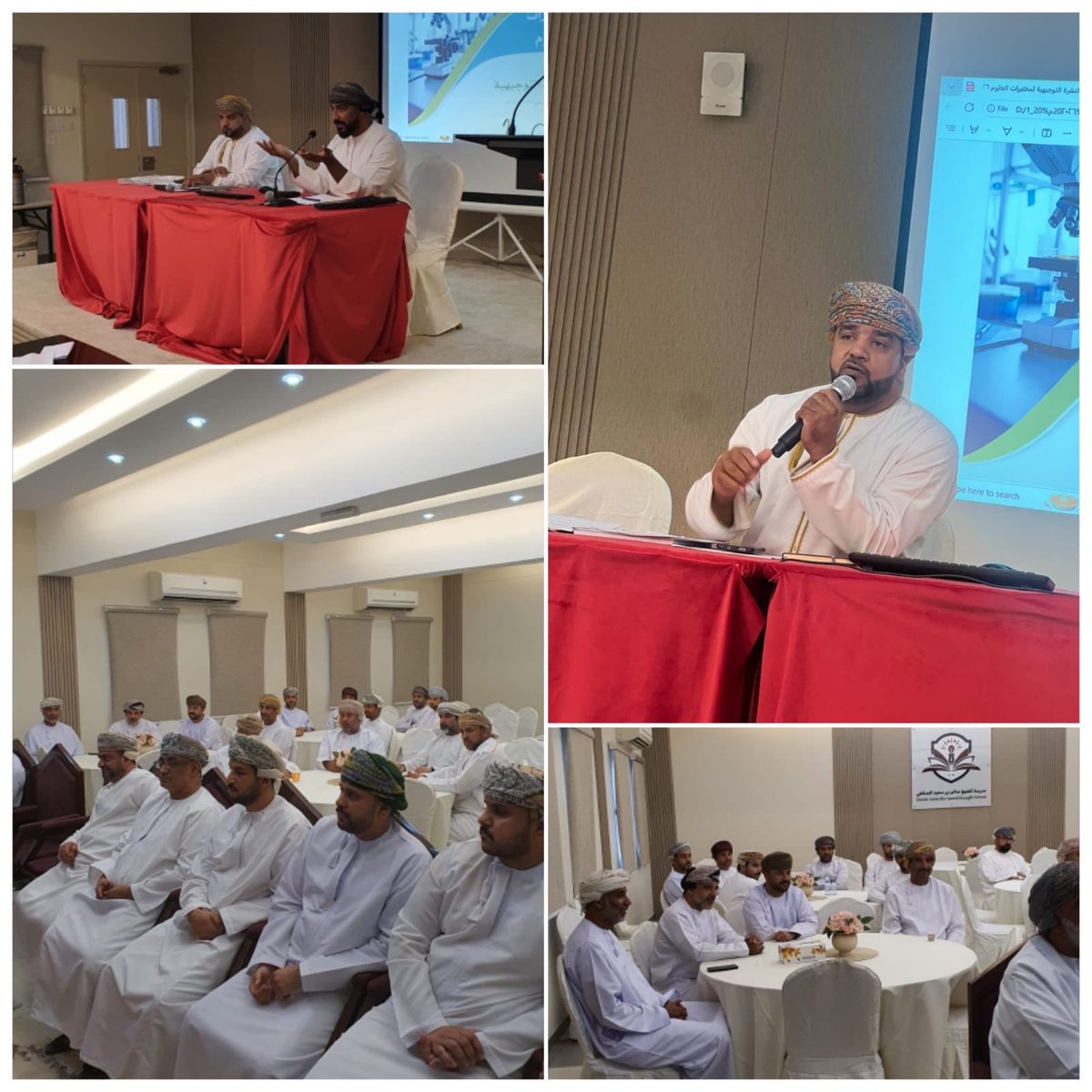 نفذت وحدة المختبرات بمسقط ممثلة أ.سليمان الشكيلي ،اجتماع لفنيي المختبرات بولايتي السيب وبوشر وذلك بمدرسة الشيخ سالم بن سعيد الصائغي للتعليم الأساسي تم وشرح الاستمارة الاشرافية لفني مختبر كما قدم أ.يوسف السيابي أخصائي صيانة أجهزة بعض التنبيهات والتعليمات لصيانة الأجهزة المخبرية.