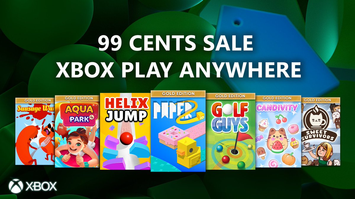 🎉 It’s here! The 99¢ Xbox Play Anywhere Sale has officially begun!

Grab our top titles for just $0.99 and enjoy them on both Xbox and PC with Play Anywhere support.

🎮 Now is the perfect time to expand your library!
🏁 Sale ends October 23, 3:00 AM PDT / 12:00 CEST