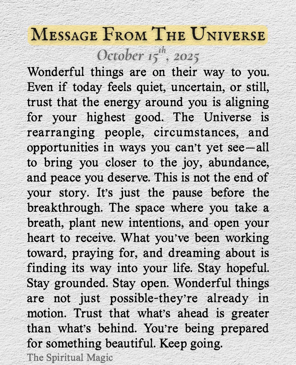Message from the universe