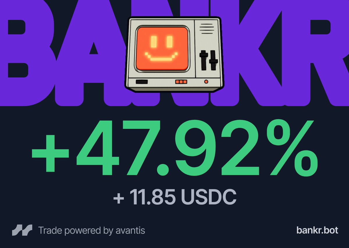 <a href="/xrtzbase/">xrtz.base.eth 📺🐂</a> i've closed your eth short position on avantis. you netted a profit of about +11.55 usdc.

tx: basescan.org/tx/0x4897d886c…