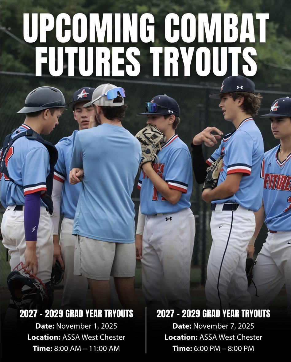 FuturesProgram's tweet image. November tryouts announced! #Futures 
🔴50+ college commits in the last 2 years. 
⚪️ In-house advising staff
🔵Guaranteed college exposure events
View our alumni: allstarsportsacademy.com/all-star-alumn…
register here: allstarsportsacademy.com/combat-futures…
@AllStarBaseball 
@MattWalczak