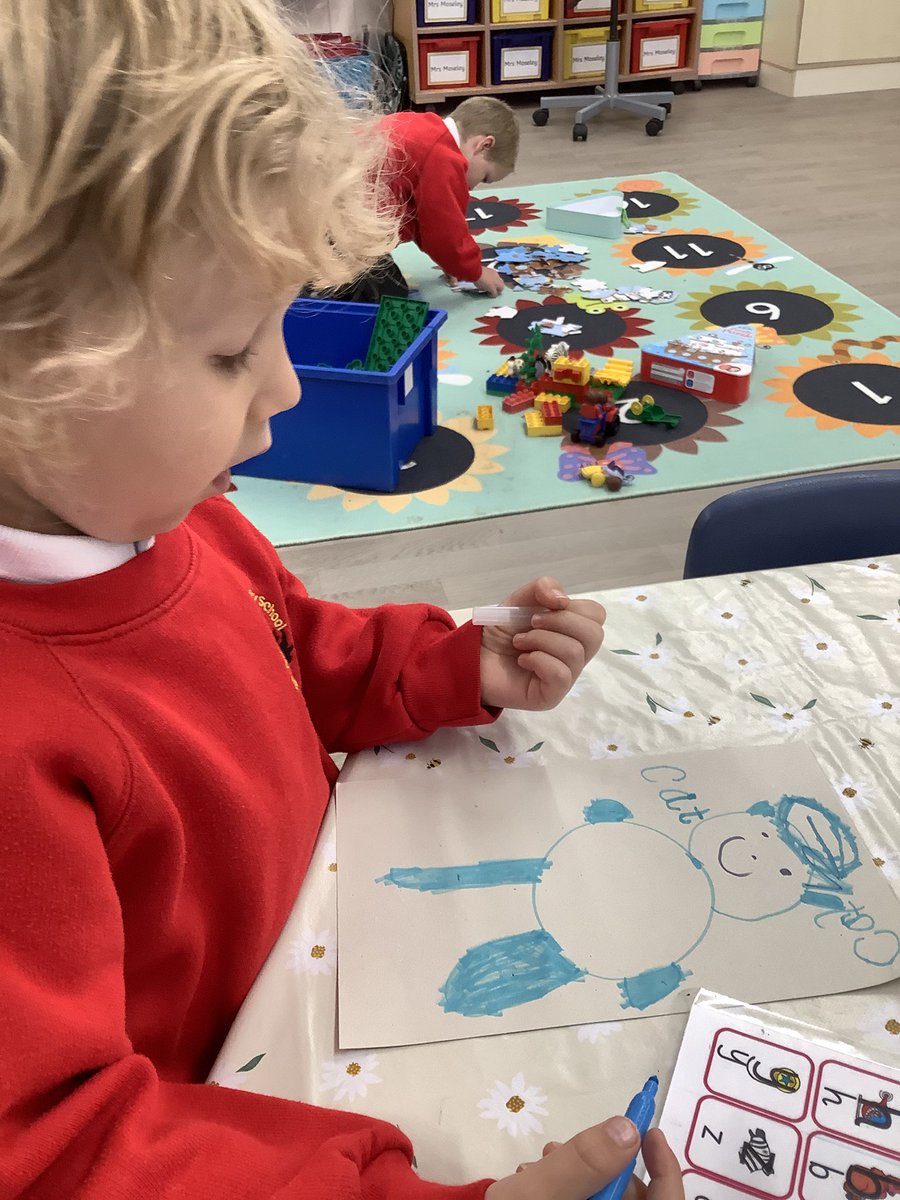 MrsMoseleyEYFS's tweet photo. Fabulous pictures of ‘Pete the Cat’ in York Class and independent sounding out to write his name. I am a very proud teacher! @LeasStAndrews https://t.co/ySjngvLiwC