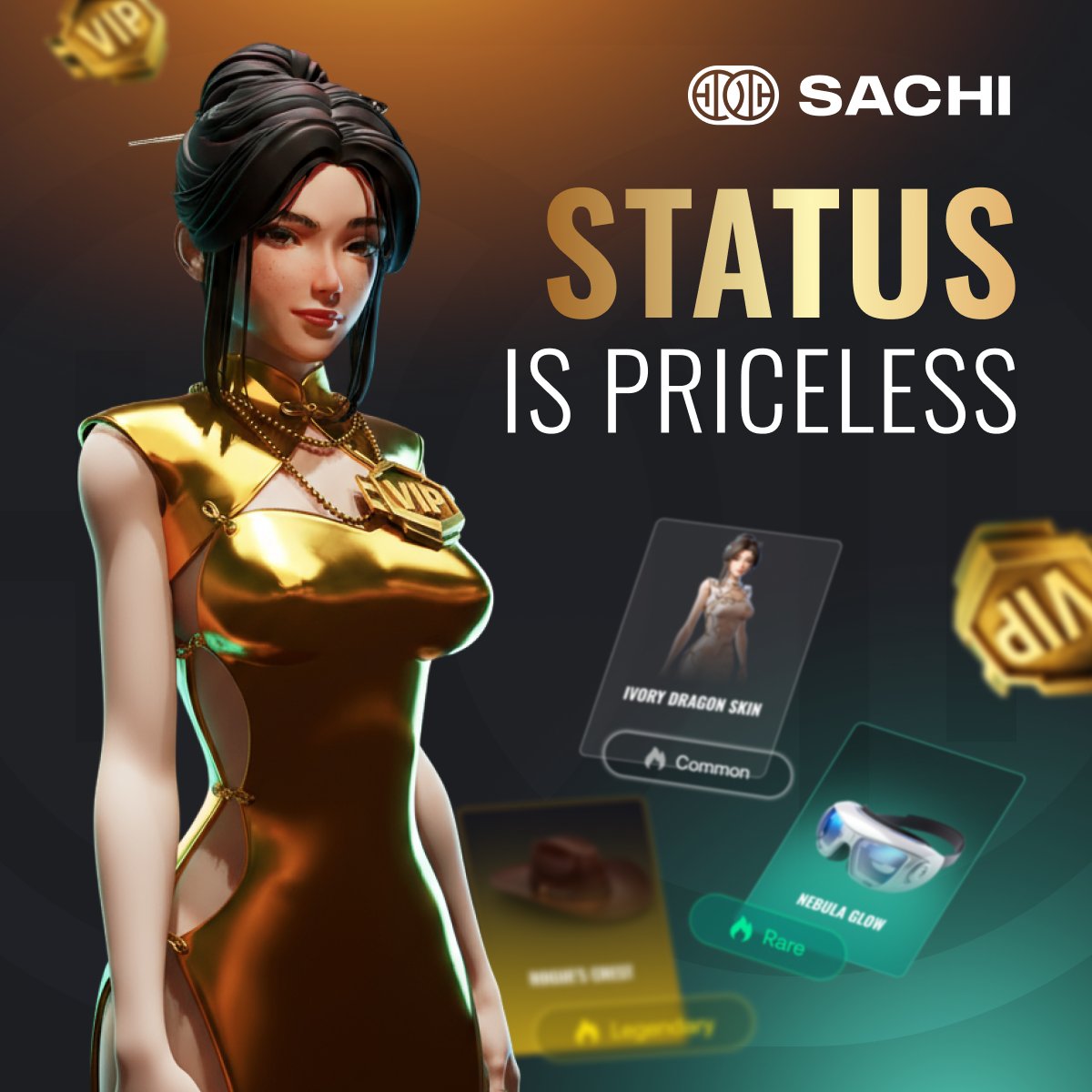 Prestige, not pay-to-win 👑

The VIP Floor in SACHI is about flex, identity, and recognition. VIP access is tied to limited-edition NFTs that act as badges of honor, not gameplay boosts. No extra XP, no hidden multipliers, just pure prestige. It’s your signal to the community