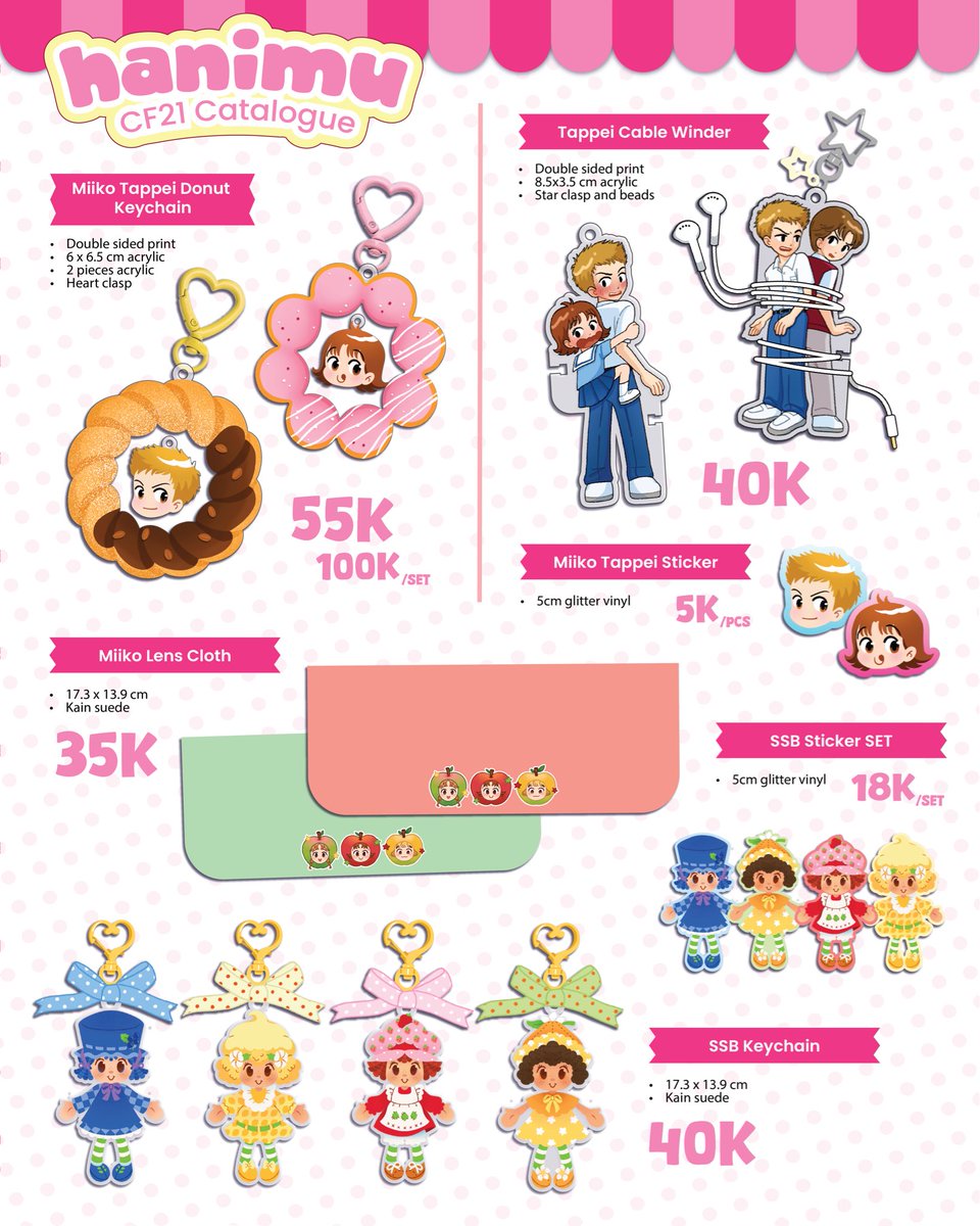 _hanimu_'s tweet photo. [🔁&amp;💗are appreciated!] 

Hanimu's Pick Up &amp; Mail Order @ CF21 
₊˚❀ ༉ ‧₊ ˚

🍎Order Period: 20 October 2025
🍄Booth G21-22 Selokan Coro (both days)

🦩Miiko, Strawberry Shortcake, Dandadan, TSHD, Apothecary Diaries, Plave

🔗https://t.co/aFWyWd9TZq https://t.co/P4SXiCyAh0