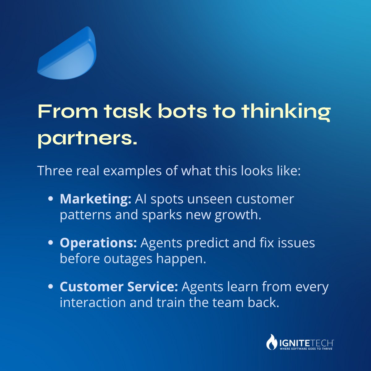 IgniteTech's tweet image. Most companies ask the wrong question about AI agents. The real one: How can they work with us to achieve what neither could alone?
Don't miss @TheGenAICEO's guest piece in @TheAIJournal1 on turning AI agents into business partners: aijourn.com/why-ai-agents-…
#AIImplementation