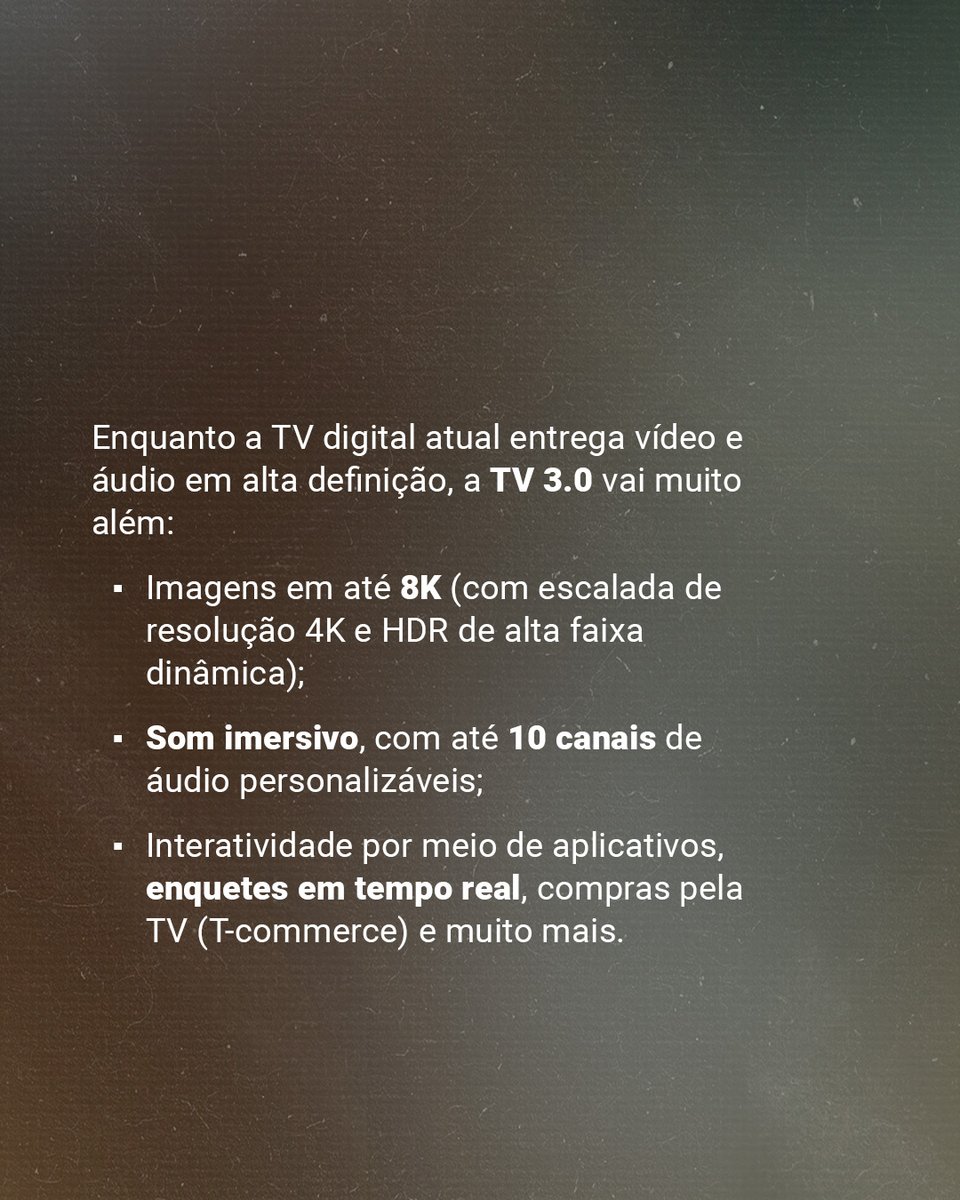 LabHackerCD's tweet image. A #TV3.0 vem aí!
Imagens em até 8K, som imersivo e interatividade total 👀📺
Prepare-se pra comprar, votar e navegar direto da tela da TV.
A previsão?👉 Chegada ao público até a Copa de 2026 ⚽
#LABHacker #LABHackerCD #Tecnologia #Inovação #FuturoDigital