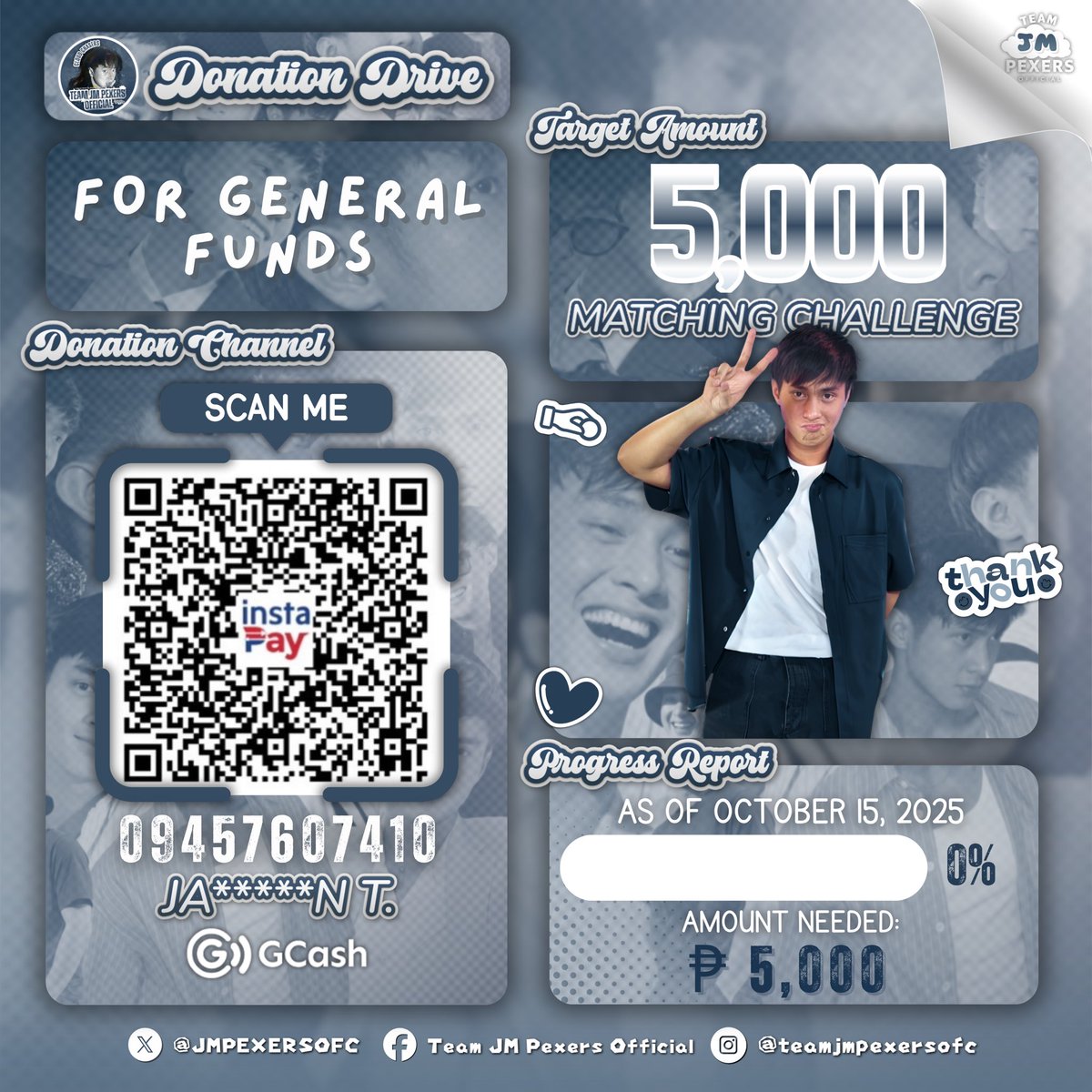 TEAM JM PEXERS OFFICIAL (@jmpexersofc) on Twitter photo ๐ข ๐ฑ๐ ๐ ๐๐ง๐๐๐๐ก๐ ๐๐๐๐๐๐๐ก๐๐!
One of our generous sponsors just challenged us โ if we raise โฑ5,000, theyโll match it peso for peso! ๐โจ
That means we have the chance to turn โฑ5,000 into โฑ10,000 for JMโs upcoming projects!
Letโs take on this challenge ๐ข ๐ฑ๐ ๐ ๐๐ง๐๐๐๐ก๐ ๐๐๐๐๐๐๐ก๐๐!
One of our generous sponsors just challenged us โ if we raise โฑ5,000, theyโll match it peso for peso! ๐โจ
That means we have the chance to turn โฑ5,000 into โฑ10,000 for JMโs upcoming projects!
Letโs take on this challenge