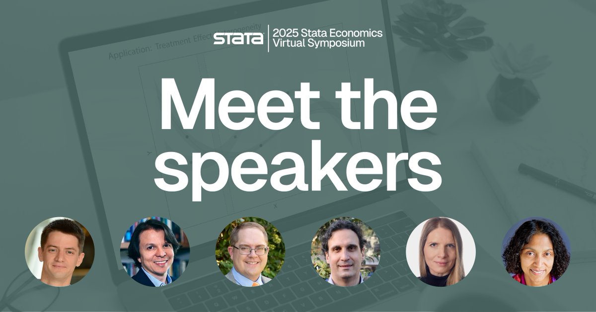 Stata's tweet image. The #StataEcon25 program is now live.

View the full lineup for the 2025 Stata Economics Virtual Symposium, featuring top economists and applied researchers using Stata.

View the full program: stata.com/symposiums/eco…

#Stata #StataCommunity #EconTwitter