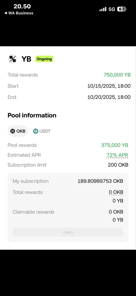 💰NEXT ALPHA ⏩️ $YB 

COIN YB secara fundamental bagus namun baru TGE jadi

Yukk gass kejar airdropnya dulu sambil wait &amp; see harga wajarnya dimana

Ayukk ikut AIRDROP EARN di OKX Bisa register dari link dibawah :
okx.ac/join/98046166