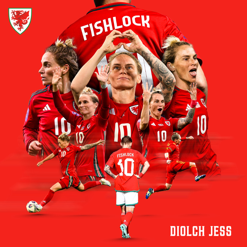 Cymru's tweet photo. Cymru’s most capped player and record goalscorer @JessFishlock has announced that she will retire from international football following this month's match against Australia.

Diolch am bopeth, Jess. ♥️🏴󠁧󠁢󠁷󠁬󠁳󠁿
