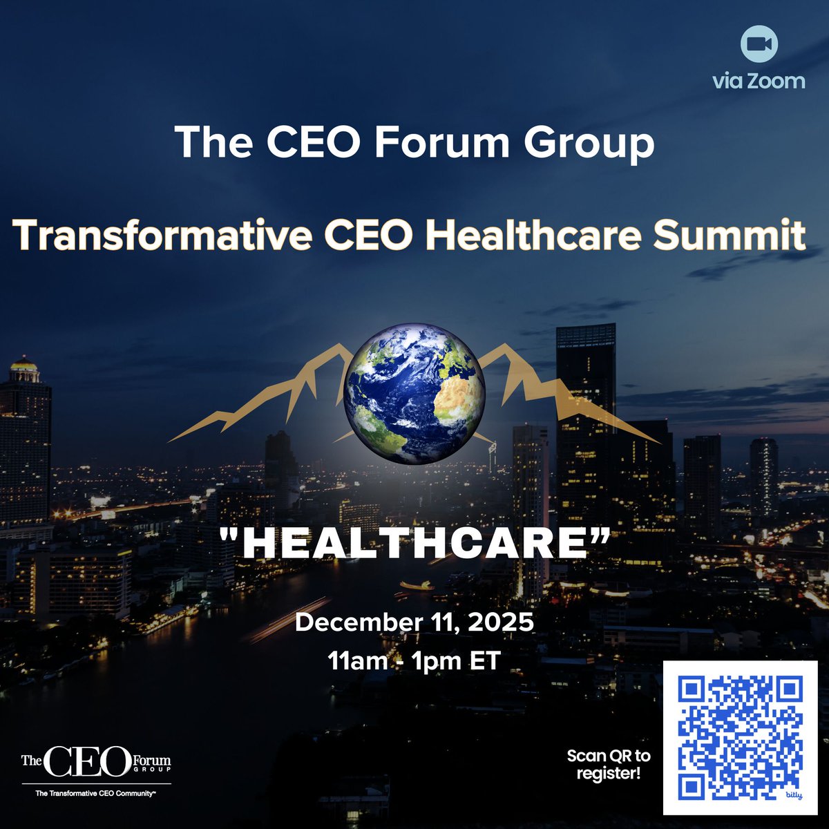 🚨 Registration Now Open!
Join top healthcare CEOs for the 5th Annual Healthcare Transformative CEO Summit: “Healthcare: The Next Decade.”
🗓 Dec 11, 2025 | 11 AM–1 PM ET (Zoom)
🎙 Keynotes from leaders at Health Network One, Angi &amp; Kroger Health.
👉 bit.ly/3XoDtPQ