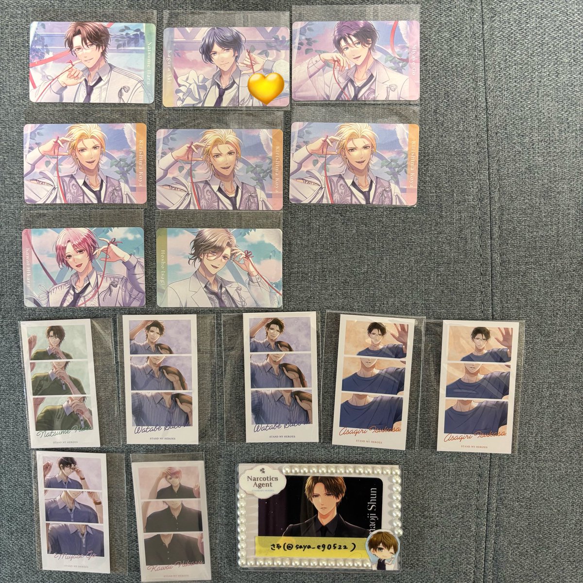 【交換】スタマイ 9周年 NCC 缶バッジ クリカ クリアカード 特典

譲)由井,関,夏目,渡部,服部,朝霧,誠,京介,宮瀬,桐嶋,瀬尾,早乙女,可愛,宝生

※1枚目のクリアカードは全てRです。

求)同異種:今大路
※画像内💛は同種(同レア)との交換のみ

郵送交換
異種の詳細はツリーをご確認下さい。
#さやお取引