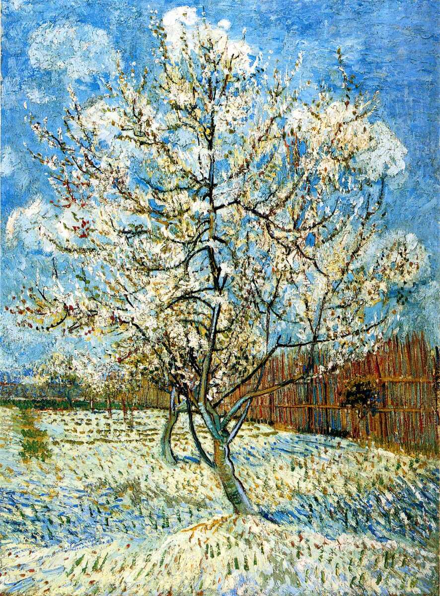 Peach Trees in Blossom - 1888 #artbots #vangogh