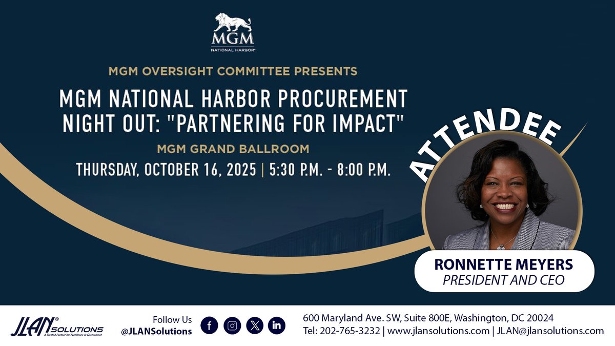 Excited to attend <a href="/MGMNatlHarbor/">MGM National Harbor</a>’s Procurement Night Out: “Partnering for Impact” tomorrow, Oct 16! A great opportunity to expand our network, explore procurement opportunities, and connect with resource partners who support #SmallBusiness.
#ProcurementNightOut