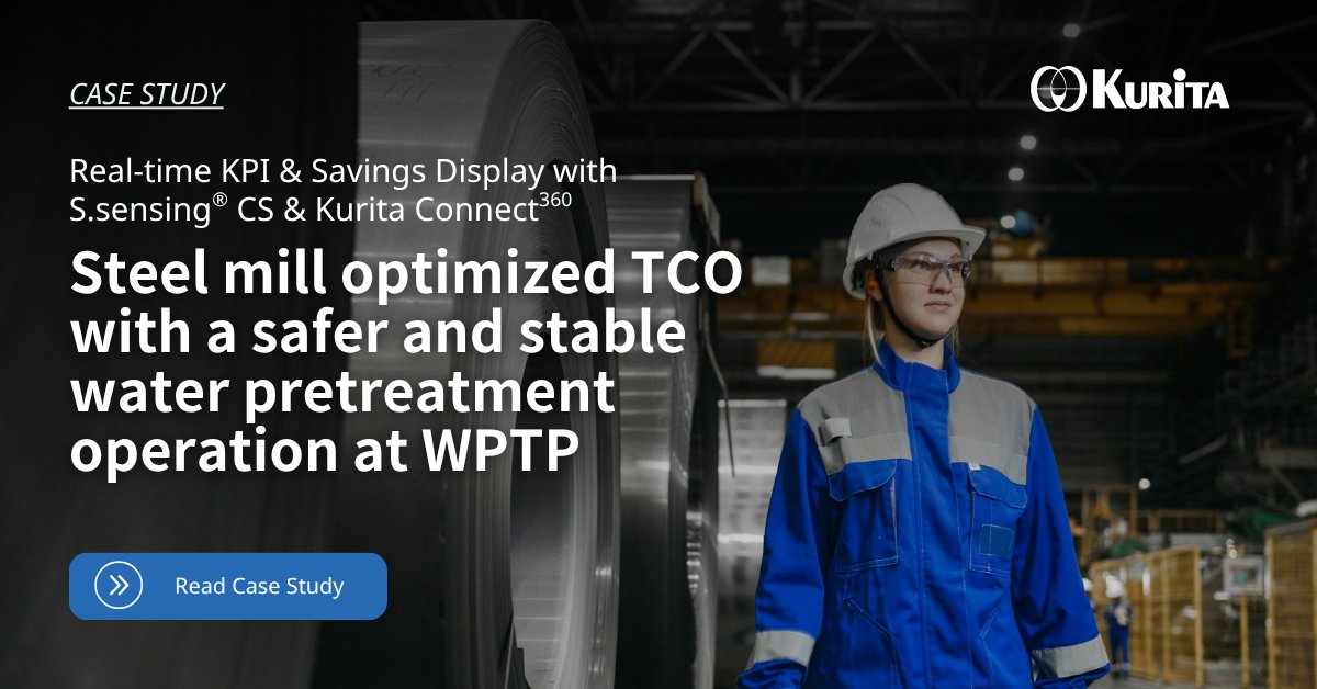 Discover how a steel mill optimised its water pretreatment operations with S.sensing® CS and Kurita Connect 360, achieving 25% less product use, 30 tons less CO₂ emissions, and enhanced operational stability. 

Download #CaseStudy 👉 ow.ly/N8Gp50X90U7