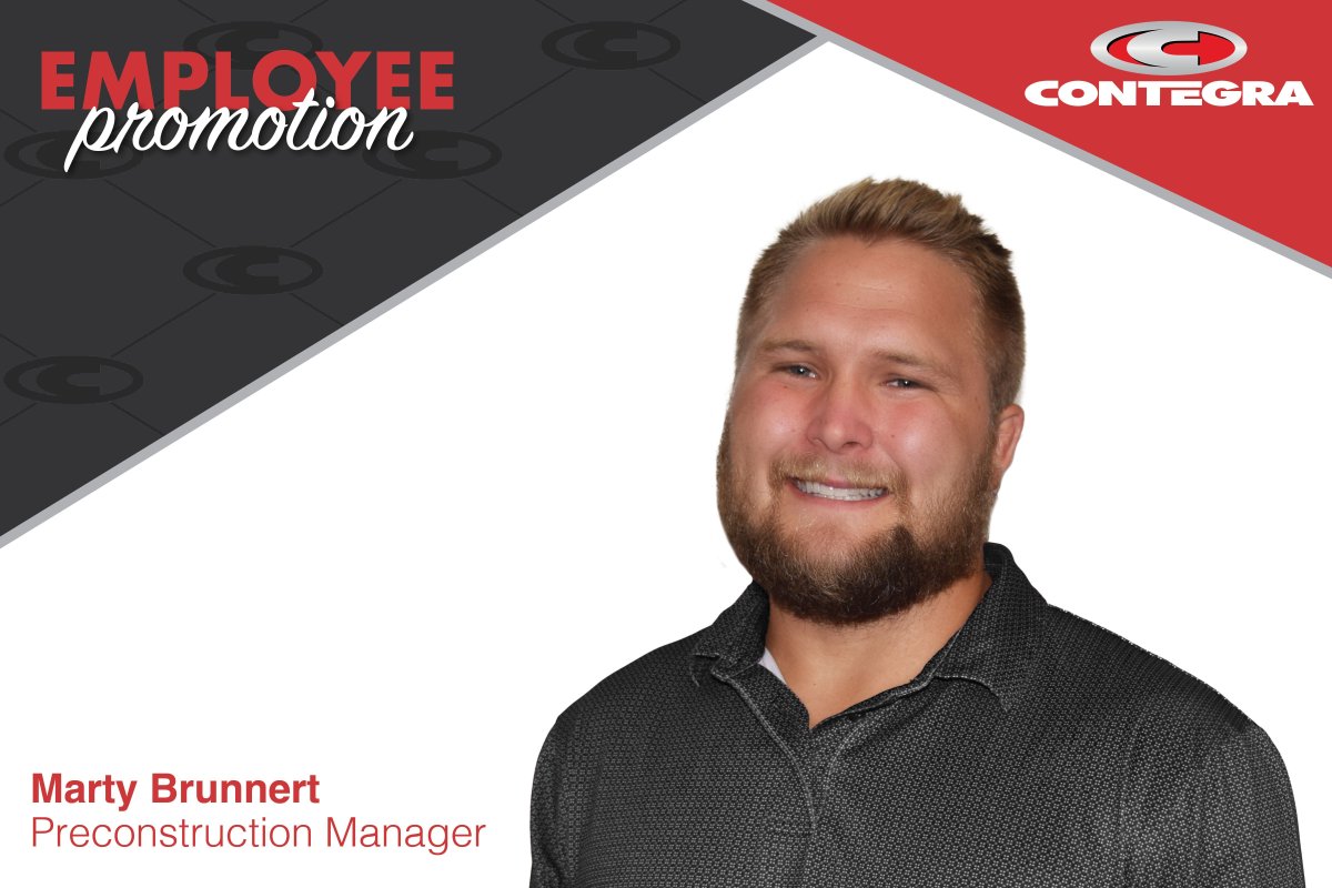 ContegraCC's tweet image. #Contegra is pleased to announce the promotion of Marty Brunnert to Preconstruction Manager 🎉 In his new role, Marty will help lead our preconstruction efforts during the critical early stages of our projects with his signature enthusiastic approach. Congratulations, Marty!