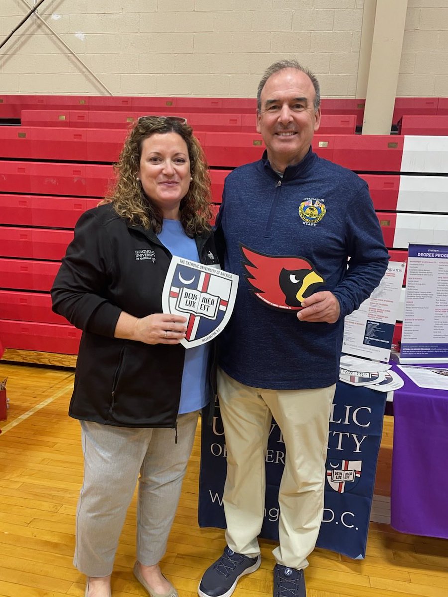 Great seeing Dean Sousa from ⁦⁦<a href="/CatholicUniv/">The Catholic University of America</a>⁩ Admissions at the Archbishop Spalding College Fair last night.  I remember when Maria and Jose were students at Catholic U! 😀