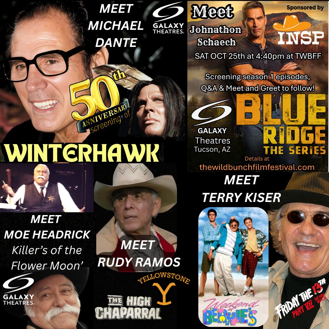 whatsuptucson's tweet photo. 10th Annual Wild Bunch Film Fest Oct 22-26 in #Tucson at Galaxy Theatres! Meet #celebrities

Details & Tickets at https://t.co/Dl6mgZg4yA 

#arizona #phoenix #tucsonaz #filmfestival #filmfestivals #wildwest #westerns #filmmakers #screenwriters #letsgo

We're also cross promoting with The Bandit's Runway Western Fashion Show in Trail Dust Town! Details for their event is Sunday Oct 26th visit https://t.co/AFrWRbNERd

Ad