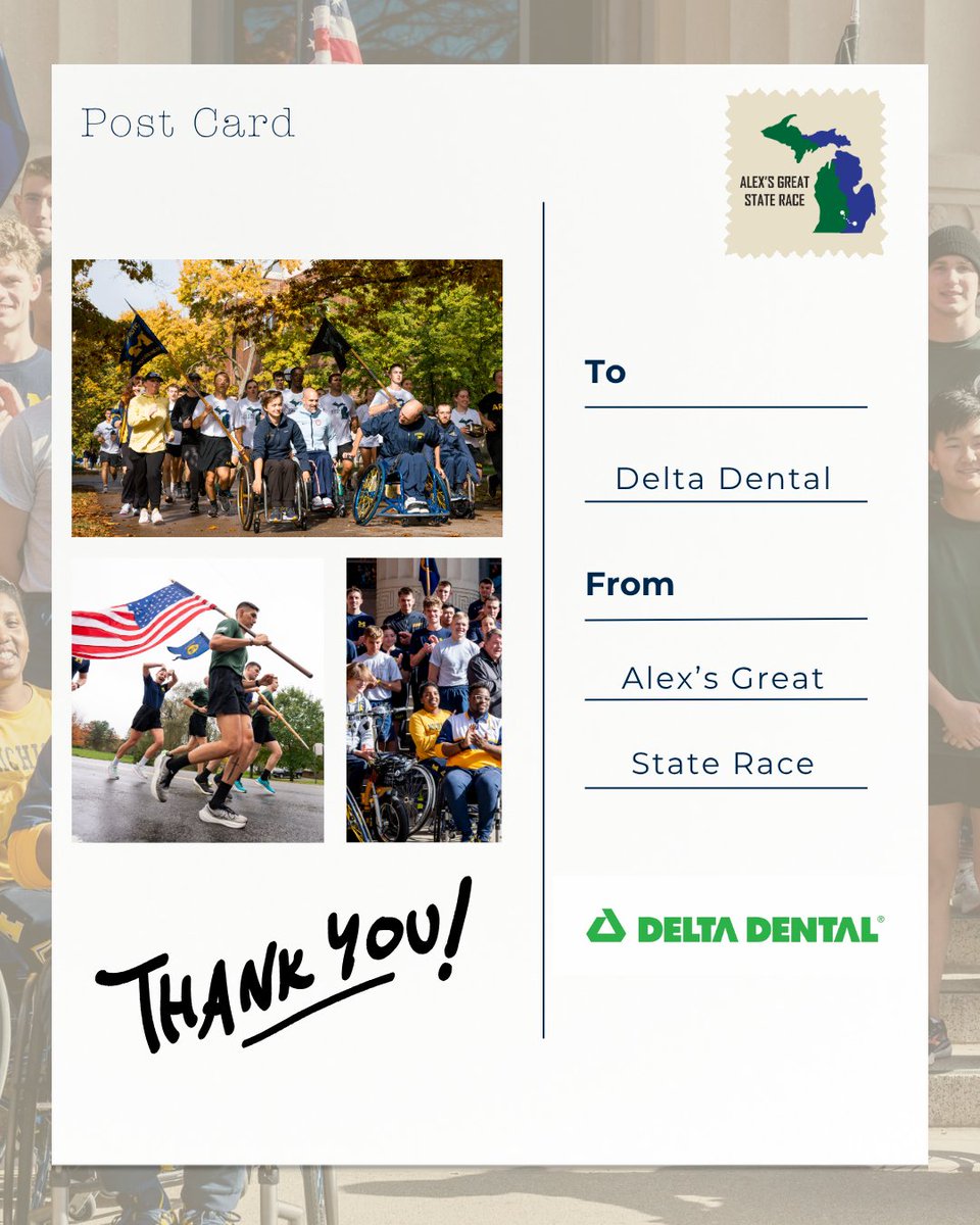 MSU_RCPD's tweet photo. Thank you, Delta Dental, for supporting Alex’s Great State Race and supporting access &amp; inclusion for students with disabilities at MSU and UM.

#GreatRaceGreaterPurpose
@deltadentalmi https://t.co/NauUof8g7Z