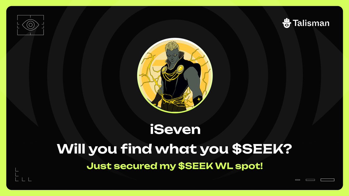 I secured my $SEEK from <a href="/wearetalisman/">Talisman</a>!