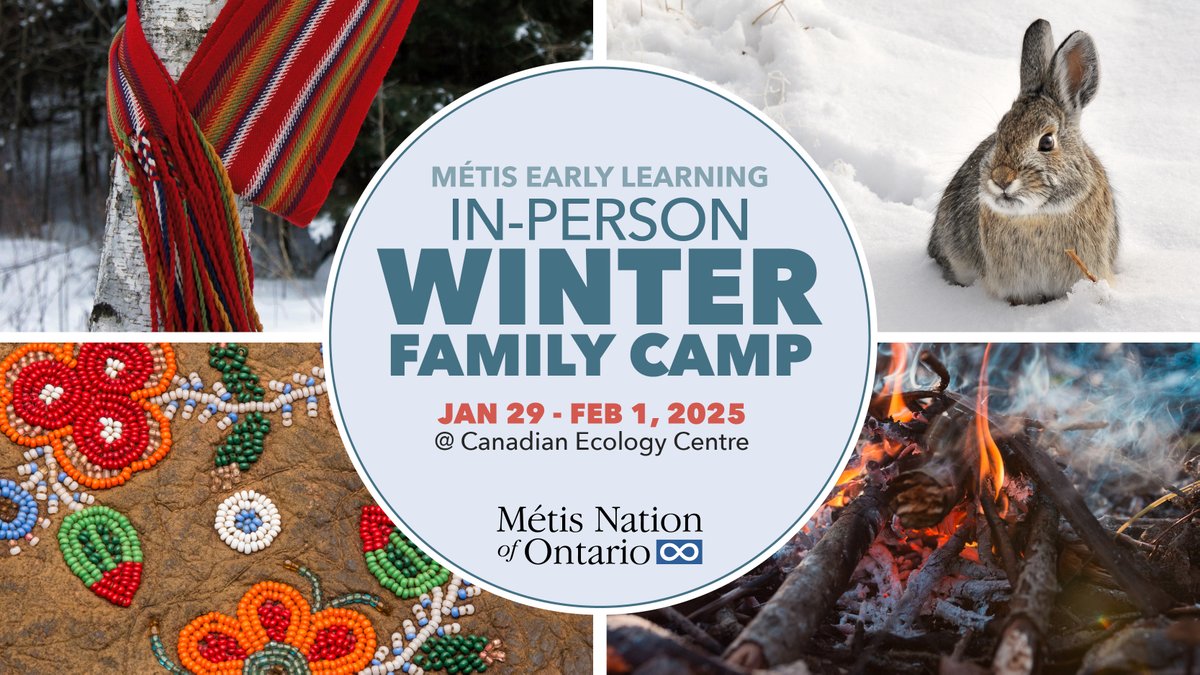 The Métis Nation of Ontario invites Métis families with early learners (3-12) to our Métis Early Learning Winter In-Person Family Camp from January 29–February 1, 2026 at the Canadian Ecology Centre! 

Register by Oct. 24: ow.ly/2w3h50XbJuG
