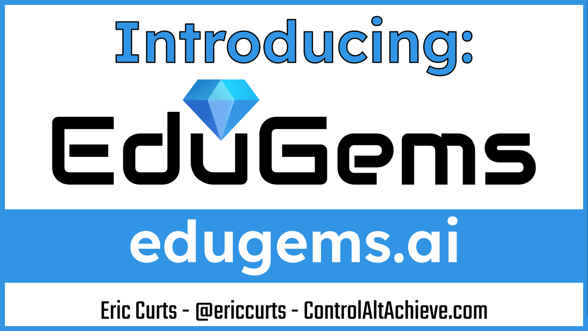 Introducing EduGems - controlaltachieve.com/2025/10/introd…

💎 Dozens of Gemini Gems for schools
💡 Curriculum
📖 Literacy
🧒 Student Activities
💯 Assessment
🔑 Student Support
💼 Professional Tasks
🗳️ Submit your own Gems

#edtech #EduGems #GoogleEDU <a href="/GoogleForEdu/">Google for Education</a> <a href="/GeminiApp/">Google Gemini</a>