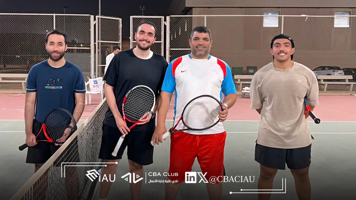 يسر نادي كلية إدارة الأعمال أن يتقدم بخالص التهاني والتبريكات لـ

يزيد يوسف المحفوظ 🥇 
ريان صالح السحيباني 🥈 
مساعد خالد الصفيان 🥉

 بمناسبة فوزهم بالمراكز الثلاثة الأولى في بطولة الجامعة للتنس الأرضي.

#CBA_COMMUNITY