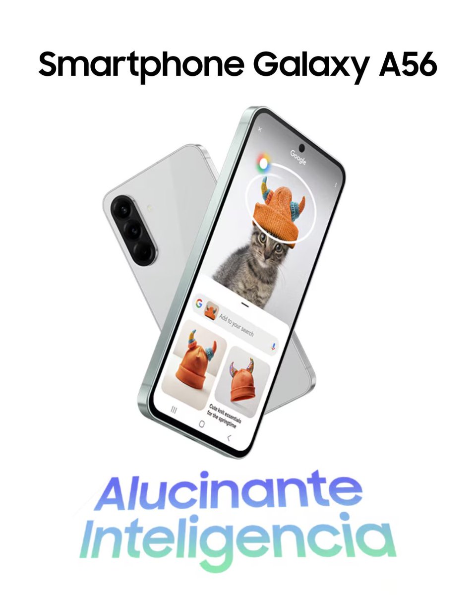 data_memory's tweet image. Samsung Galaxy A56 5G: inteligencia que impulsa tu negocio. Con su potencia 5G y funcionalidades de Inteligencia Artificial, este smartphone optimiza el rendimiento, mejora la productividad. #SamsungBusiness #GalaxyA56 #5G #InteligenciaArtificial #Productividad #TecnologíaSamsung