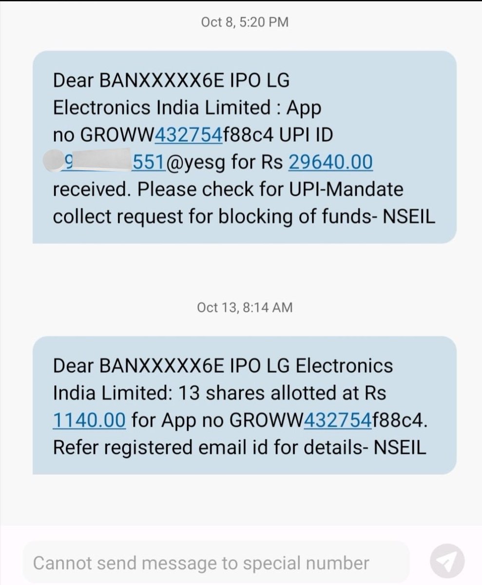 itzMohiit's tweet image. Hi @_groww, I applied for the LG Electronics IPO with two lots and got allotted one lot. However, the refund for the remaining amount is still pending. Could you please check and update?

Also, @TheOfficialSBI, is there any issue from your end?
