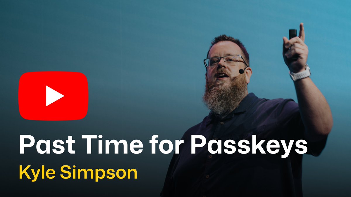 nordicjs's tweet image. “Nobody knows their passwords anymore.”
- Kyle Simpson @getifyX in his talk “Past Time for Passkeys” on why passwords are outdated.
youtu.be/GVH8X_QOlKg