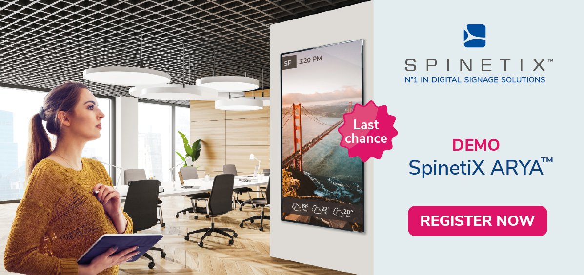 Last Chance: Sign Up for the SpinetiX ARYA Demo Tomorrow - mailchi.mp/spinetix/dsa-a…