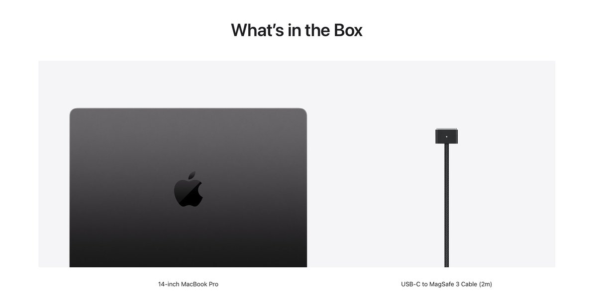 theapplehub's tweet image. The new M5 MacBook Pro does not include a charger in the box in Europe