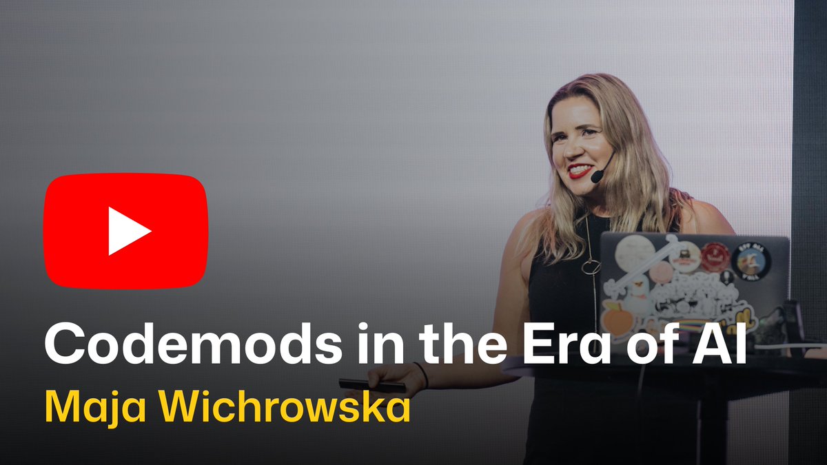 nordicjs's tweet image. "It’s 2025, your startup is growing, and you’re still using Javascript patterns from six (8? 12?) years ago. What do you do?"
@majapw works at @OpenAI and at Nordic.js she shared why codemods and AI might be the perfect fix for your old code.
youtu.be/Xa_4ijxsotI