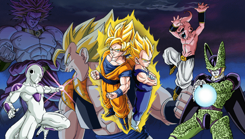 treevax's tweet image. Illustration du fameux &quot;promo artist&quot; anonyme pour l&apos;écran titre de DBZ Budokai 3 (2004).

(vous aussi vous avez la musique dans la tête ? 😁)