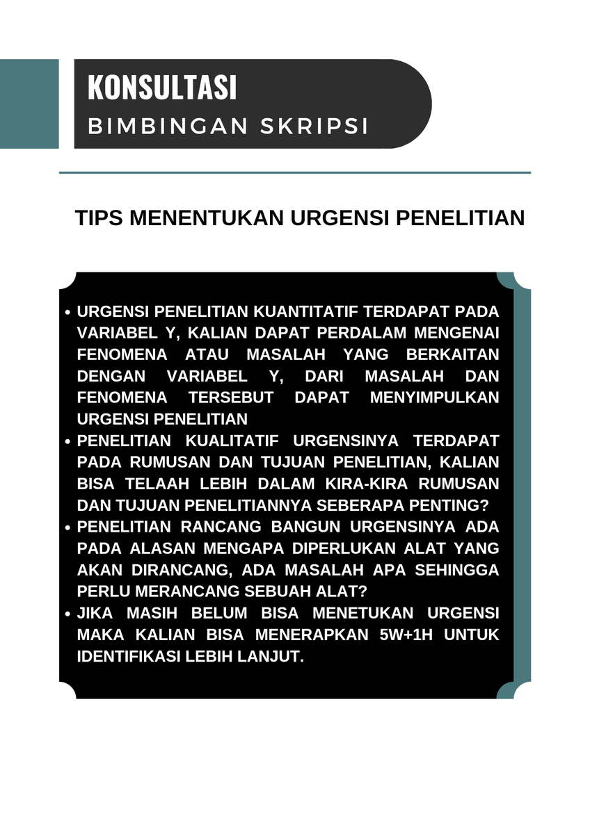 Skripsikululus's tweet photo. Jasa konsultasi dan bimbingan skripsi mulai 49K. Mentor akan membimbing step by step dan mengajarkan dari 0. Gladi sidang atau gladi sempro hanya 89K.
#skripsi #tentor #mentor #konsul #jasabimbingan #judulskripsi #caricuan #cariuang #zonacuan #zonauang #zonajajan #sempro #sidang https://t.co/WxykT0983d