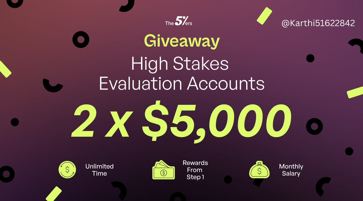 Karthi51622842's tweet image. 𝟮 𝘅 𝟱𝗸 𝗔𝗰𝗰𝗼𝘂𝗻𝘁 𝗚𝗶𝘃𝗲𝗮𝘄𝗮𝘆 🎁
Rules 🌟 :
🔸Like , Retweet , Tag 2 friends!
🔸Follow @the5erstrading @TradeThePool @Karthi51622842 @theMMtradez @online4556
🔸Signup the5ers.com/?afmc=rku
🔸Vote for The5ers on PFM 👇propfirmmatch.com/favorite-firms
"Winners…
